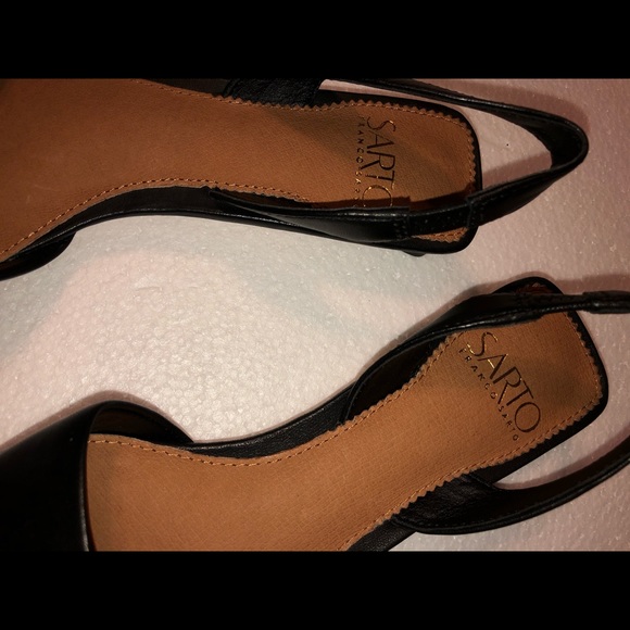 SARTO BY FRANCO SARTO — BLACK, POINTY TOW SLINGBACK FLATS - Picture 11 of 13